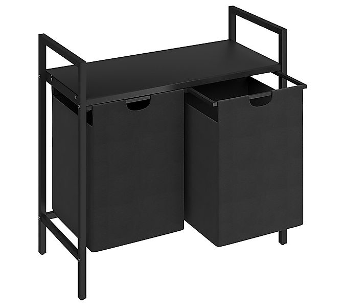 STEELSØN Wäschekorb Rigil aus Metall (2 Fächer (90 L) mit 1 MDF-Ablage, sch günstig online kaufen