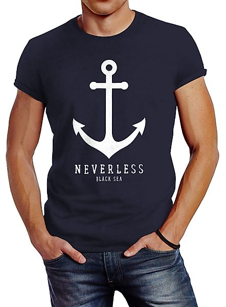 Neverless Print-Shirt Herren T-Shirt Anker Nautical günstig online kaufen