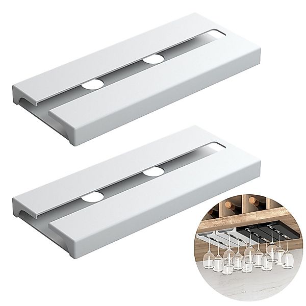 Refttenw Gläserhalter 2Stk Hängend Weinglashalter stanzfrei 25.3x11x2cm für günstig online kaufen