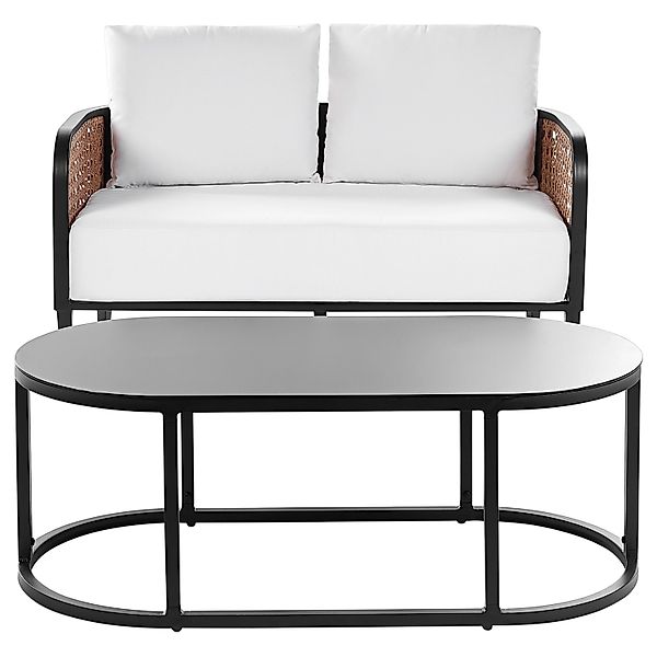 Beliani Gartensofa MONTEFALCO Cremeweiß 74x137x87 günstig online kaufen