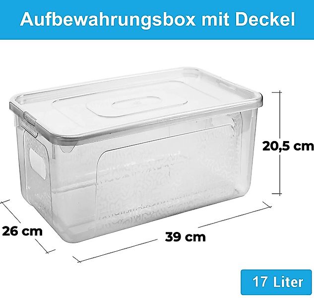 Centi Aufbewahrungsbox Stapelbox mit Deckel, transparent, stapelbar, 17L (6 günstig online kaufen