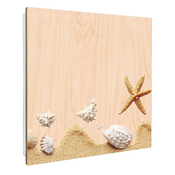 Banjado Großer Schlüsselbox Holz 30x30cm Weiß Scharnier Rechts 50 Haken Sch günstig online kaufen