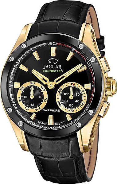 JAGUAR Multifunktionsuhr Jaguar Herrenuhr Leder schwarz Jaguar, (Multifunkt günstig online kaufen