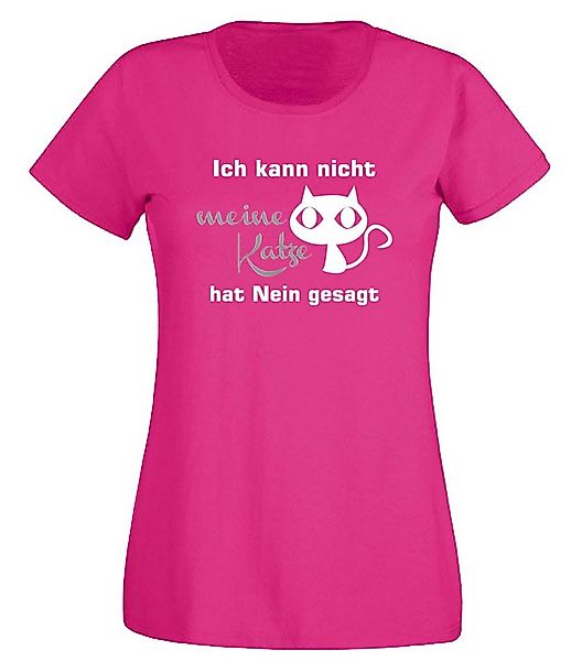 G-graphics T-Shirt Ich kann nicht, meine Katze hat Nein gesagt Slim-fit Dam günstig online kaufen