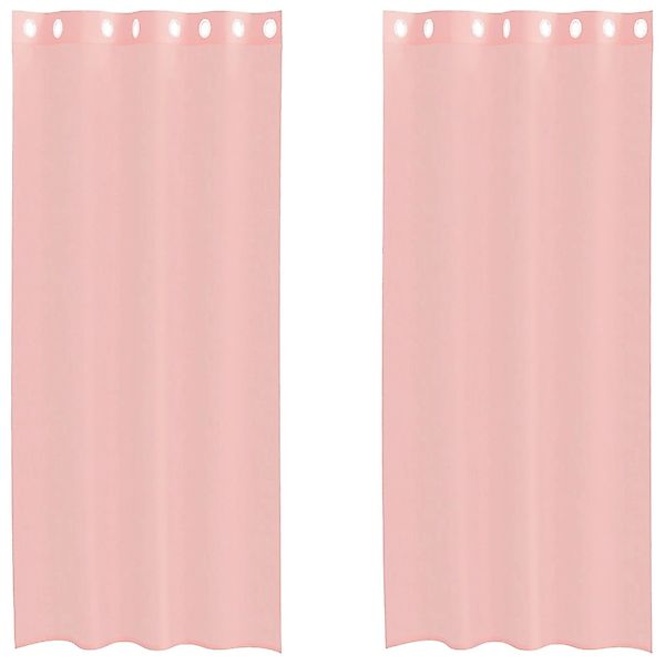 vidaXL Voile Vorhänge mit Ösen 2 Stk Rosa 140x245 cm 4102098 günstig online kaufen