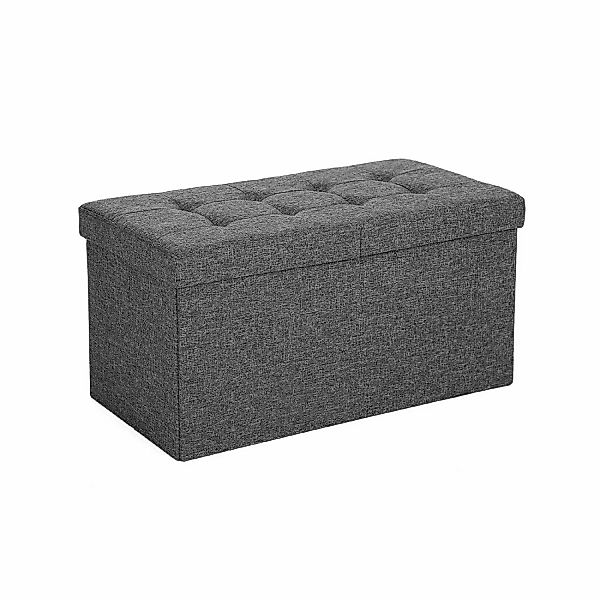Songmics Sitzbank mit Stauraum 38 cm x 76 cm x 38 cm Grau günstig online kaufen