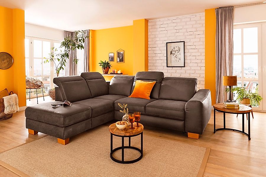 Home affaire Ecksofa »Dundee L-Form« wahlweise mit Kopfteilverstellung und günstig online kaufen