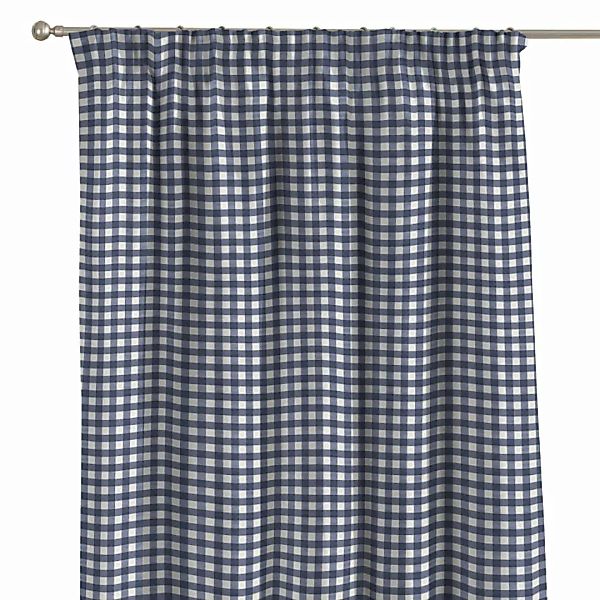 Vorhang mit Kräuselband, marinenblau-ecru , Quadro (136-01) günstig online kaufen