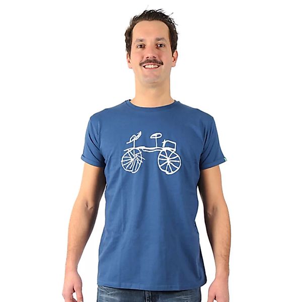 Herren T-shirt Aus Bio-baumwolle „Baisikeli“ Fahrrad Blau günstig online kaufen