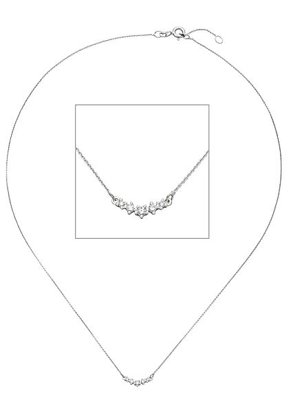 JOBO Collier, 585 Weißgold mit 5 Diamanten 42 cm günstig online kaufen