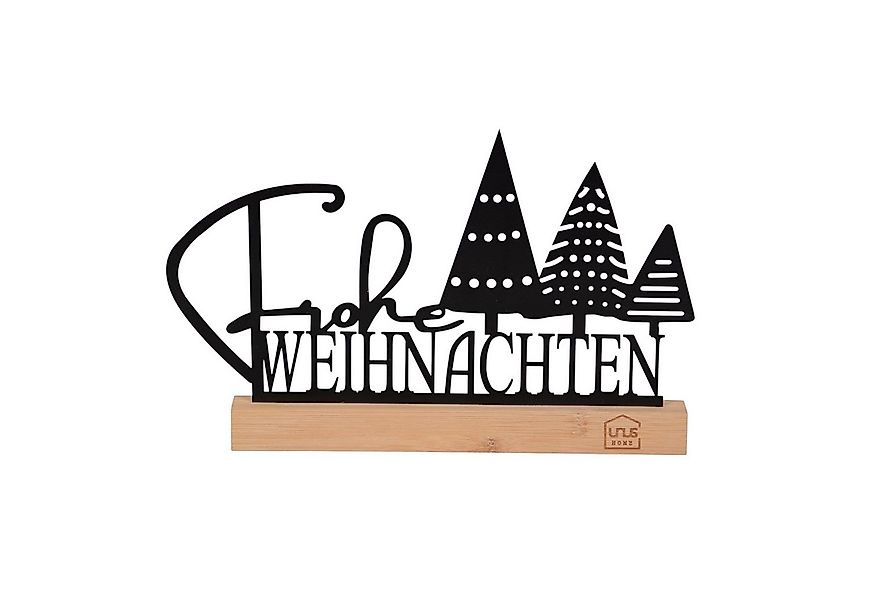 UNUS HOME Dekofigur Aufsteller "Frohe Weihnachten" mit Tannenbäumen schwarz günstig online kaufen