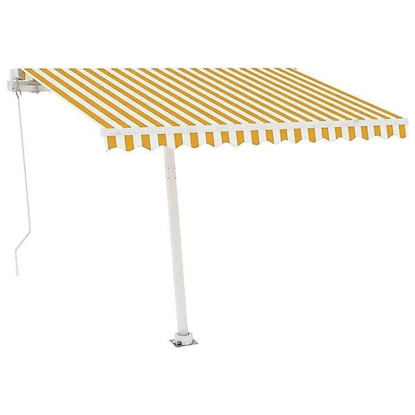 vidaXL Markise Manuell Einziehbar mit LED 300x250 cm Gelb Weiß 3069503 günstig online kaufen