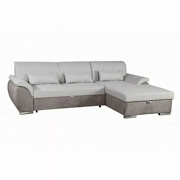 JVmoebel Sofa Weißes Ecksofa mit Bettfunktion L-Form Couch Schlafsofa Moder günstig online kaufen