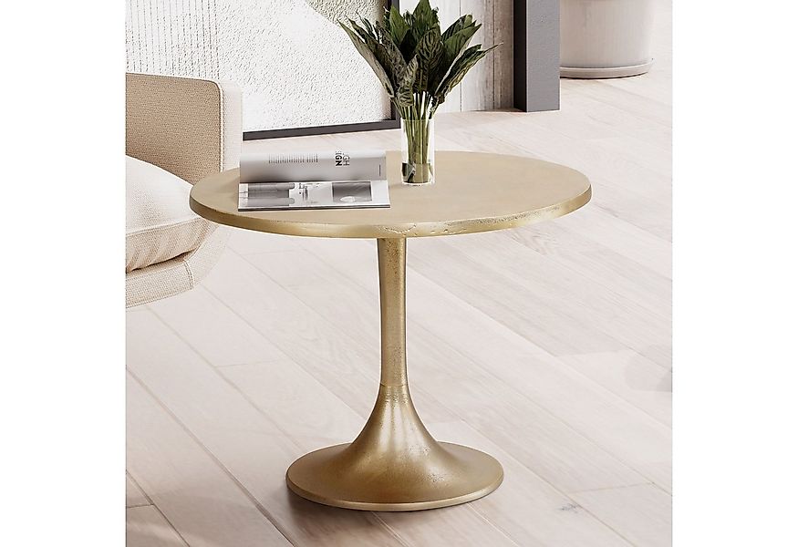 FINEBUY Couchtisch FB102742 Sofatisch Metall Gold Ø 60 cm Tisch Wohnzimmert günstig online kaufen