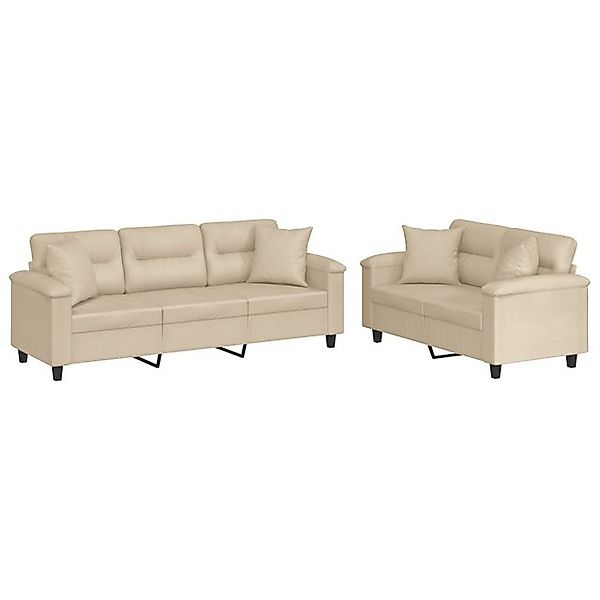 vidaXL Sofa 2-tlg. Sofagarnitur mit Kissen günstig online kaufen