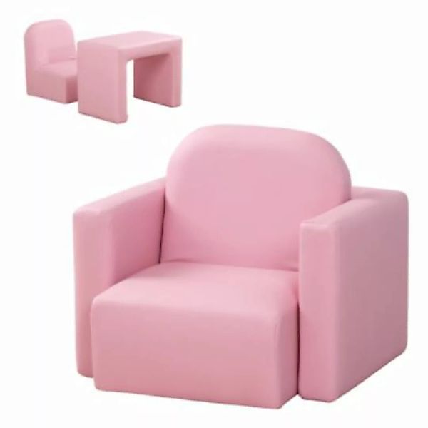 HOMCOM Kindersessel 2 in 1 Kindersitzgruppe und Sessel rosa günstig online kaufen