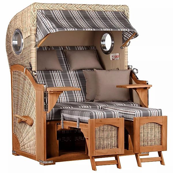 Strandkorb Rantum Teak PE shell Dessin 522 günstig online kaufen