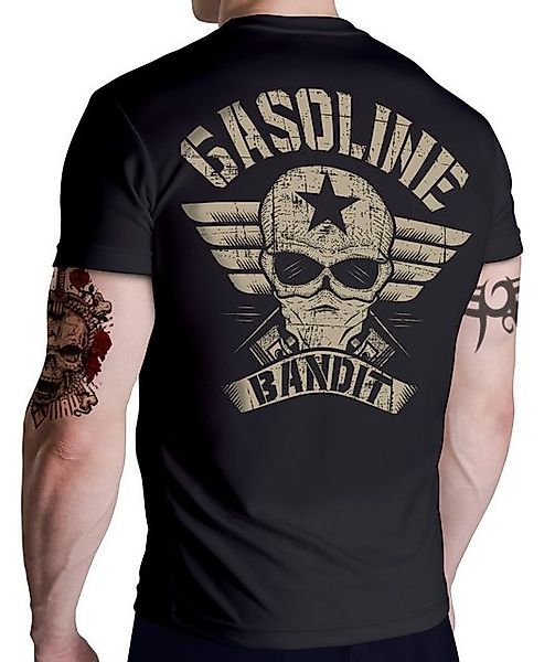 GASOLINE BANDIT® T-Shirt für Biker Racer: Design Wing Logo auf der Rückseit günstig online kaufen