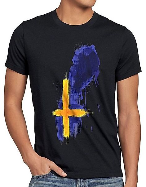 style3 T-Shirt Flagge Schweden Fußball Sport Sweden WM EM Fahne günstig online kaufen