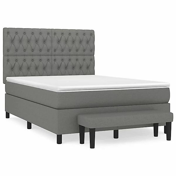 vidaXL Boxspringbett mit Matratze Dunkelgrau 140x200 cm Stoff1397746 günstig online kaufen