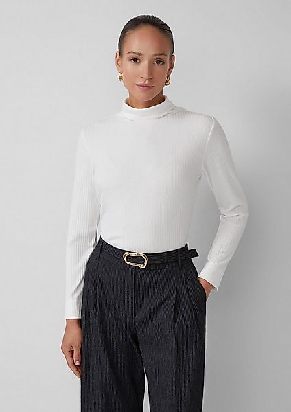 s.Oliver Langarmshirt T-Shirt Gerippter Rollkragenpullover im Slim Fit günstig online kaufen