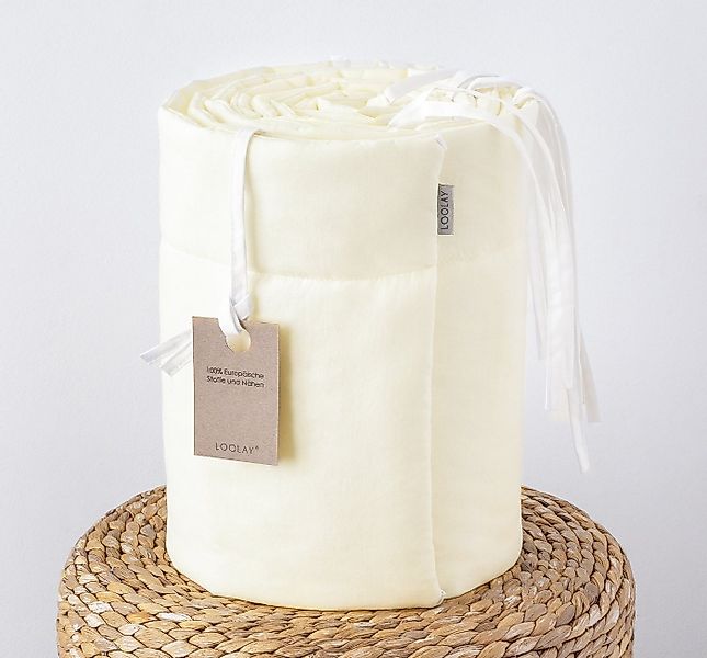Loolay Bettnestchen ECRU BIO-Baumwolle Atmungsaktives Babybett BETTUMRANDUN günstig online kaufen
