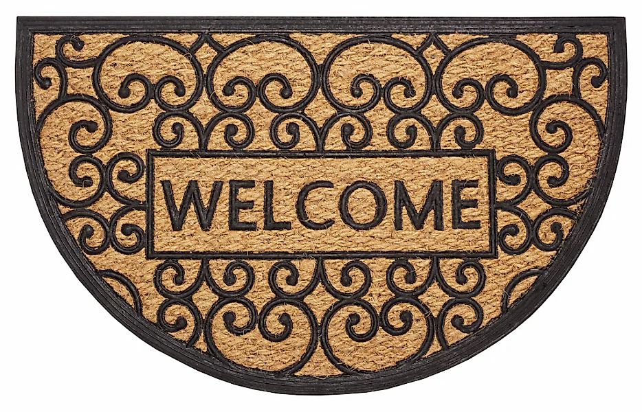 HANSE Home Fußmatte "Welcome, Türmatte" halbrund 8 mm Höhe Kokos, Gummi, Sc günstig online kaufen
