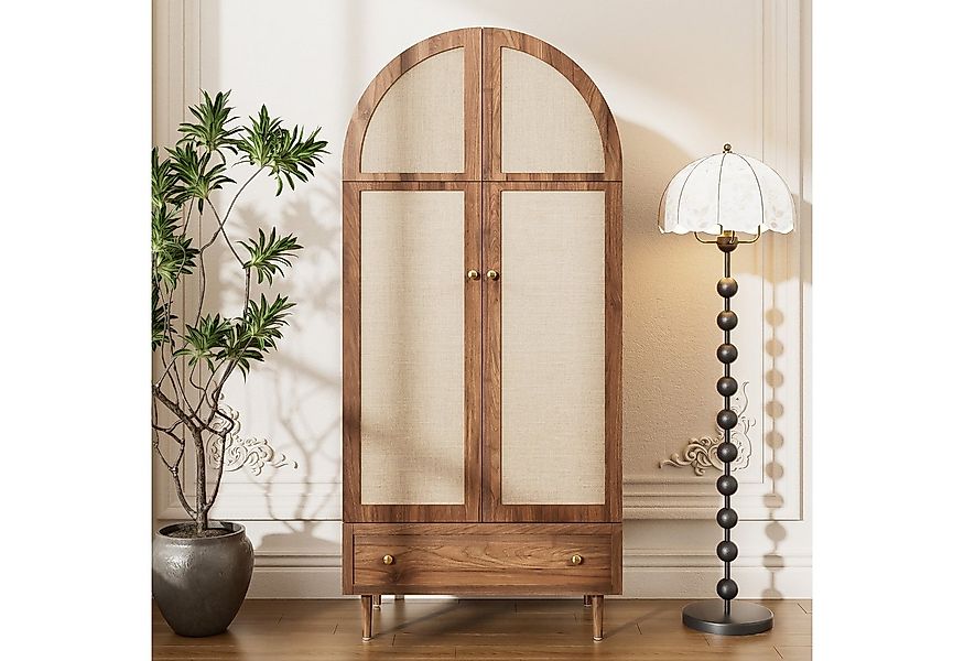 STILVORA Kleiderschrank Kleiderschrank mit Stofftüren&Schublade,Garderobe i günstig online kaufen