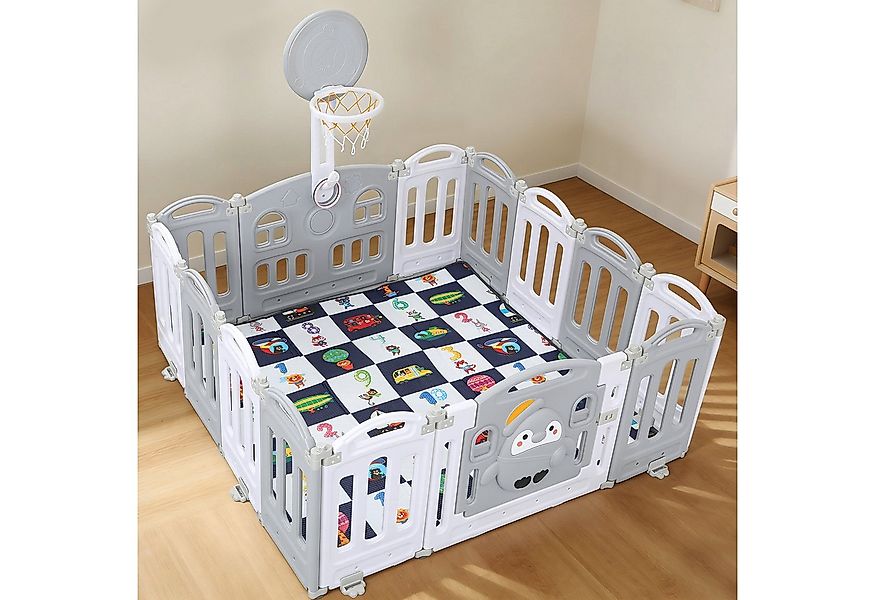 oyajia Laufgitter Laufstall Faltbar Laufgitter Baby Mit Tür und Spielzeugbo günstig online kaufen