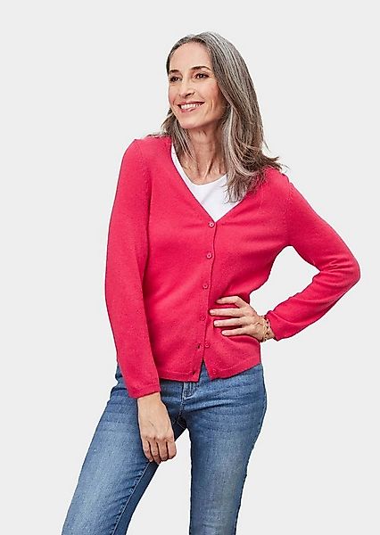 GOLDNER Strickjacke Kurzgröße: Kaschmirstrickjacke mit V-Ausschnitt günstig online kaufen