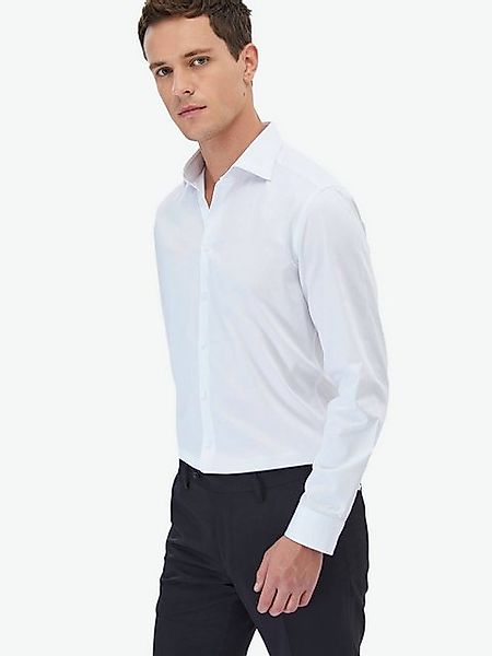 KİP Langarmhemd Weiße Slim Fit Gewebte Klassische %100 Baumwolle Hemd günstig online kaufen