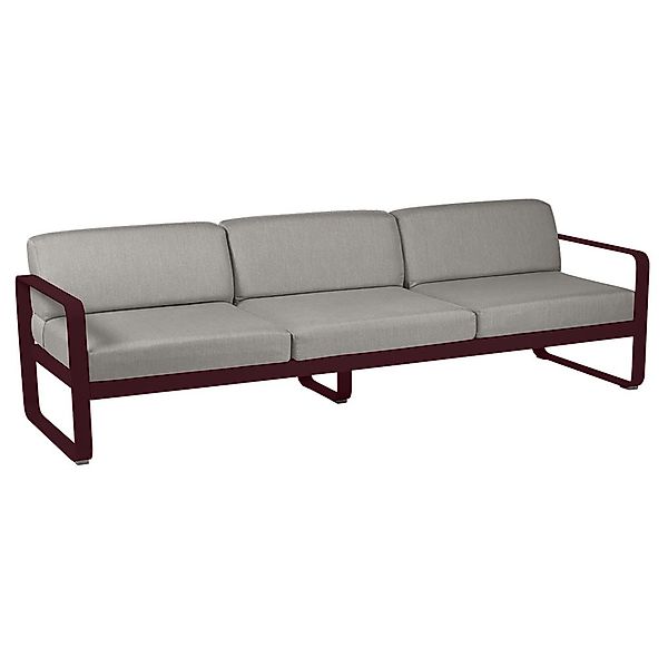 Bellevie 3-Sitzer Lounge-Sofa B9 Schwarzkirsche B8 Taupegrau günstig online kaufen