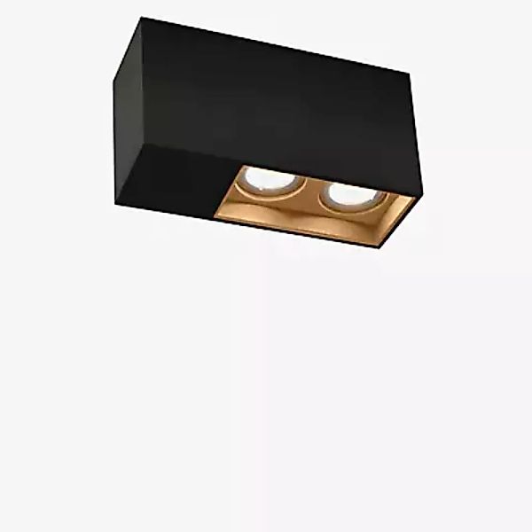 Wever & Ducré Plano 2.0 Spot LED, schwarz/messing - 2.700 K günstig online kaufen