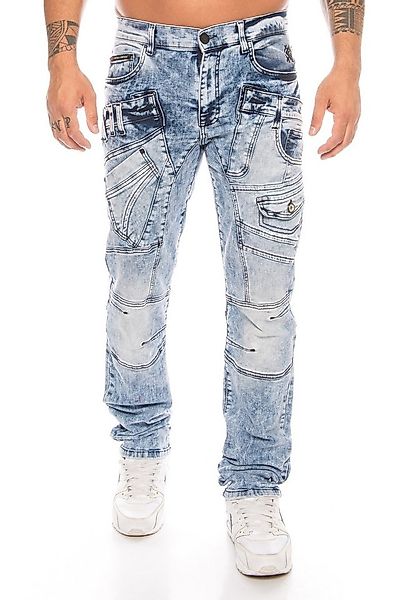 Cipo & Baxx Slim-fit-Jeans Herren Jeans Hose mit vielen Details Jeanshose m günstig online kaufen