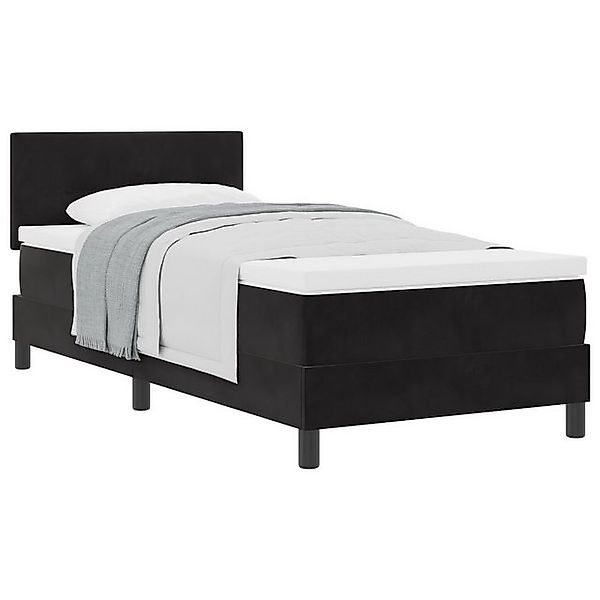 vidaXL Bett Boxspringbett mit Matratze Schwarz 90x200 cm Samt (1-tlg) günstig online kaufen