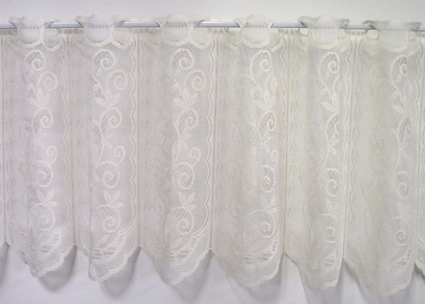 Stickereien Plauen Scheibengardine "Panneau Kringel" Stangendurchzug 1 Stk. günstig online kaufen