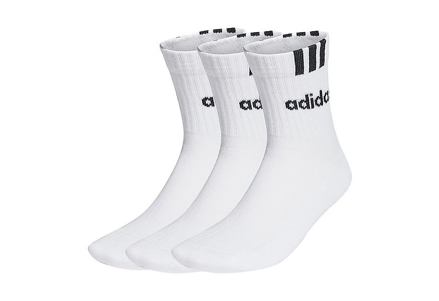 adidas Performance Sportsocken Crew Cushion 3-Streifen Linear weiss - 3 Paa günstig online kaufen