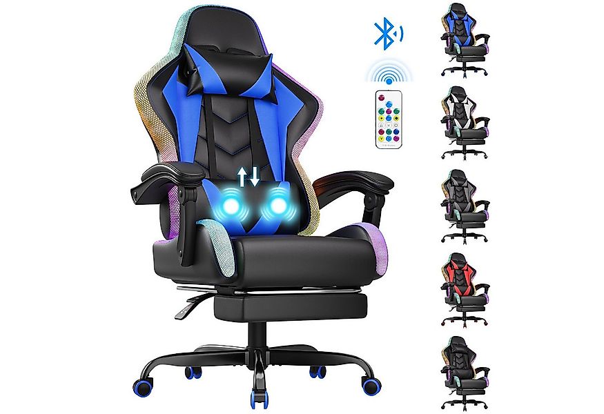 HOMALL Gaming-Stuhl Gaming Chair,Massage,Bürostuhl,Gaming Stuhl (Die LED-Be günstig online kaufen