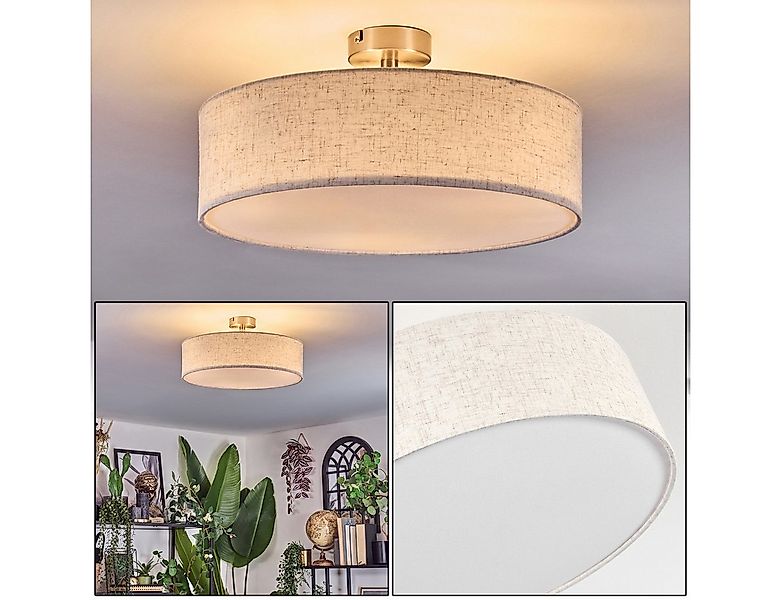 hofstein Deckenleuchte Deckenlampe aus Metall/Kunstleinen/Kunststoff in Nic günstig online kaufen