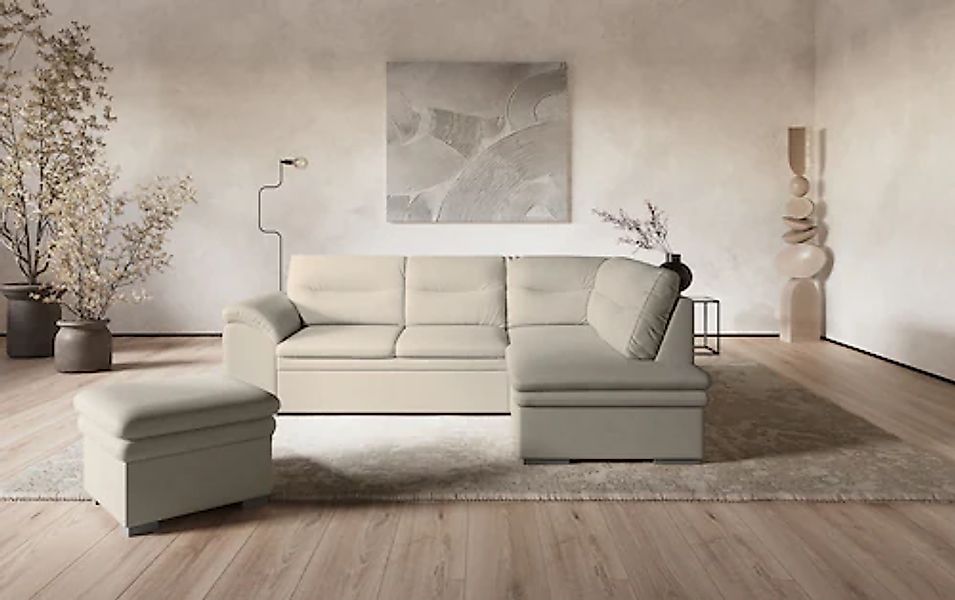COTTA Ecksofa »Leandra L-Form«, wahlweise mit Bettfunktion & Bettkasten günstig online kaufen
