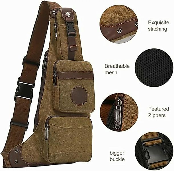M-Diamant Fahrradrucksack Herren Canvas Crossbag Rucksack günstig online kaufen