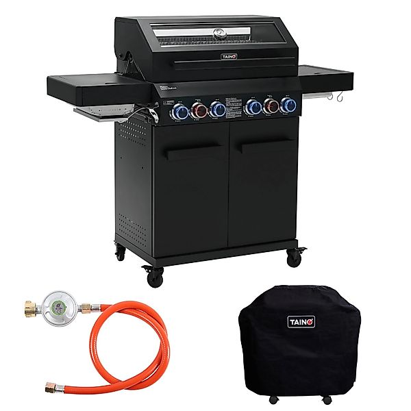 Taino Platinum Yamara Dark 4+2 Set Mit Haube Gasgrill Stahl 4 Brenner Sear- günstig online kaufen