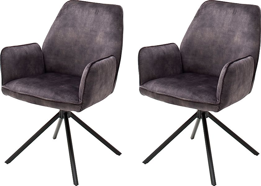 MCA furniture Esszimmerstuhl »Ottawa mit Armlehne« (Set) 2 Stk.Vintage Velo günstig online kaufen