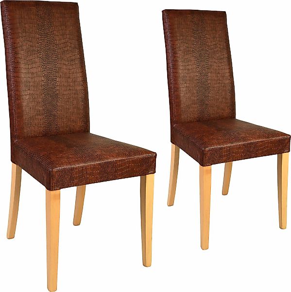 Home affaire Polsterstuhl "Java" (Set) 2 Stk.Kunstlederbezug mit Animalpräg günstig online kaufen