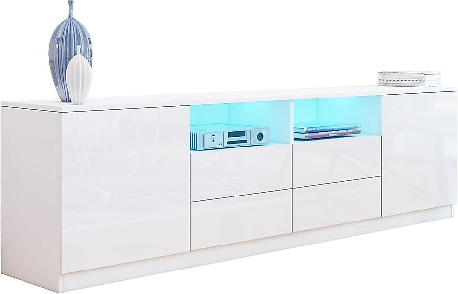 BESTWANTED Lowboard mit RGB LED Licht, günstig online kaufen