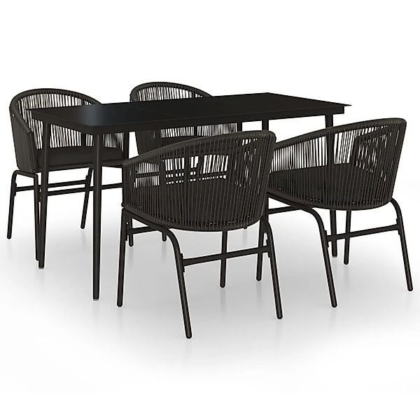 vidaXL 5-Tlg Garten-Essgruppe Schwarz 3099241 günstig online kaufen