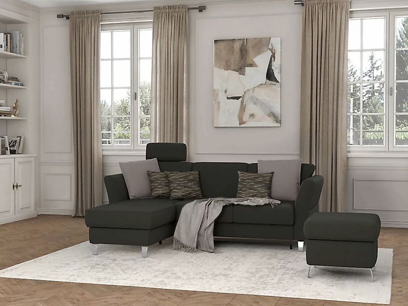 sit&more Ecksofa »Visby L-Form«, wahlweise mit Bettfunktion und Bettkasten, günstig online kaufen