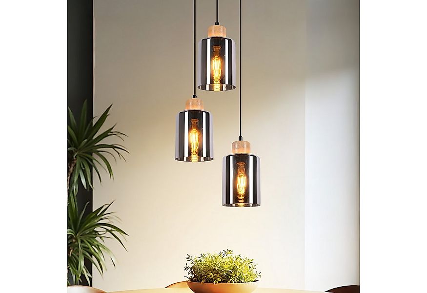 Nettlife Pendelleuchte Holz esstisch Vintage 1/3/4 flammig E27 Esszimmerlam günstig online kaufen