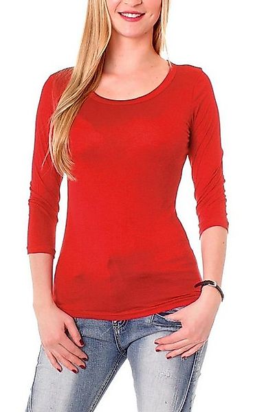 Muse Rundhalsshirt Basic T-Shirt Halbarm Skinny günstig online kaufen