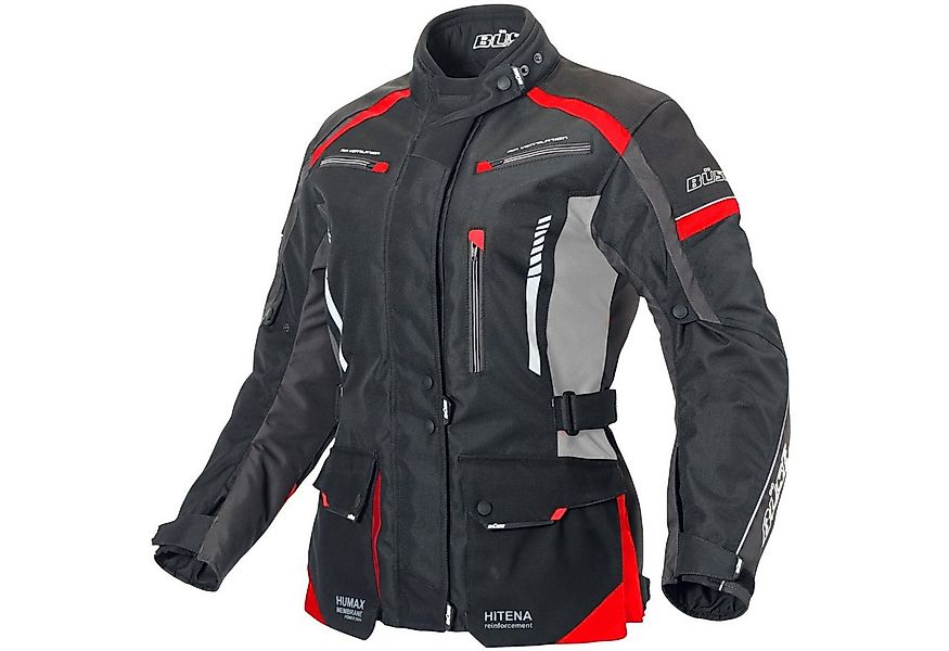 Büse Motorradjacke Büse Torino II Textiljacke schwarz / hellgrau / rot Dame günstig online kaufen